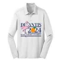 Desantis 2024 Make America Florida Flamingo Silk Touch Performance Long Sleeve Polo