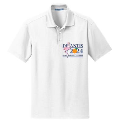 Desantis 2024 Make America Florida Flamingo Dry Zone Grid Polo