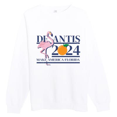 Desantis 2024 Make America Florida Flamingo Premium Crewneck Sweatshirt