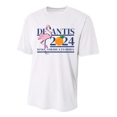 Desantis 2024 Make America Florida Flamingo Performance Sprint T-Shirt