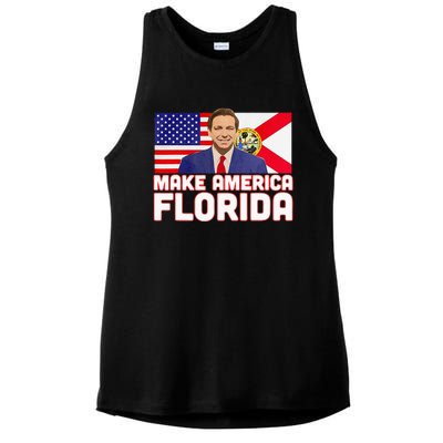 DeSantis 2024 Make America Florida DeSantis 2024 Ladies PosiCharge Tri-Blend Wicking Tank