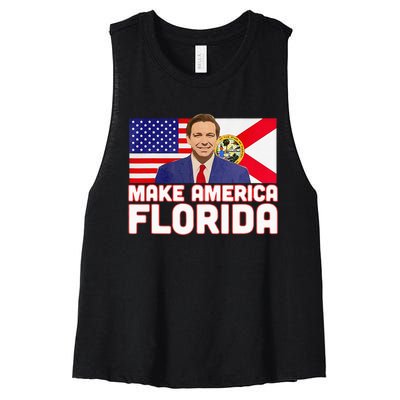 DeSantis 2024 Make America Florida DeSantis 2024 Women's Racerback Cropped Tank