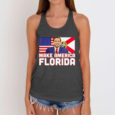 DeSantis 2024 Make America Florida DeSantis 2024 Women's Knotted Racerback Tank