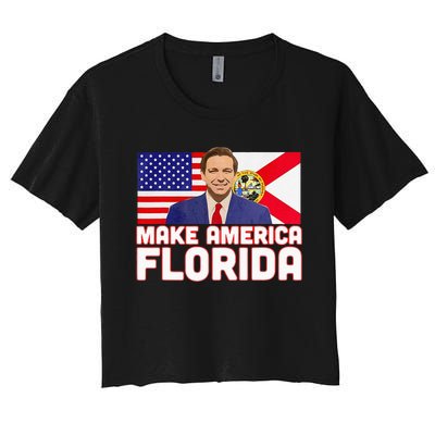 DeSantis 2024 Make America Florida DeSantis 2024 Women's Crop Top Tee