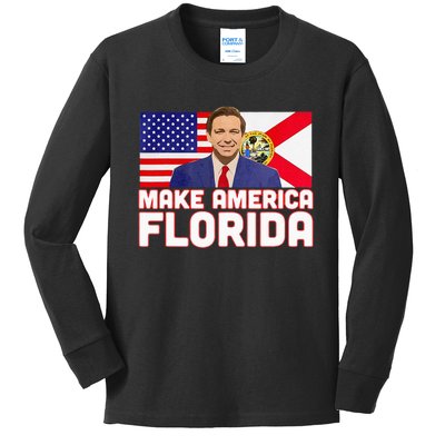 DeSantis 2024 Make America Florida DeSantis 2024 Kids Long Sleeve Shirt