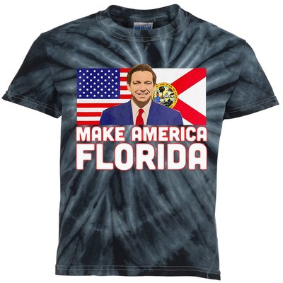 DeSantis 2024 Make America Florida DeSantis 2024 Kids Tie-Dye T-Shirt