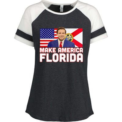 DeSantis 2024 Make America Florida DeSantis 2024 Enza Ladies Jersey Colorblock Tee