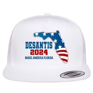 Desantis 2024 Make America Florida Flat Bill Trucker Hat