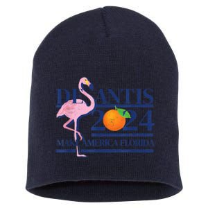 DeSantis 2024 Make America Florida Flamingo Election Short Acrylic Beanie