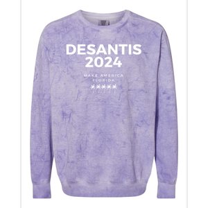 Desantis 2024 Make America Florida Colorblast Crewneck Sweatshirt