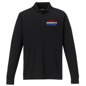 Desantis 2024 Make America Florida Performance Long Sleeve Polo