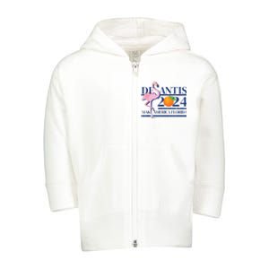 Desantis 2024 Make America Florida Toddler Zip Fleece Hoodie