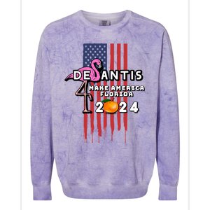 Desantis 2024 Make America Florida Colorblast Crewneck Sweatshirt