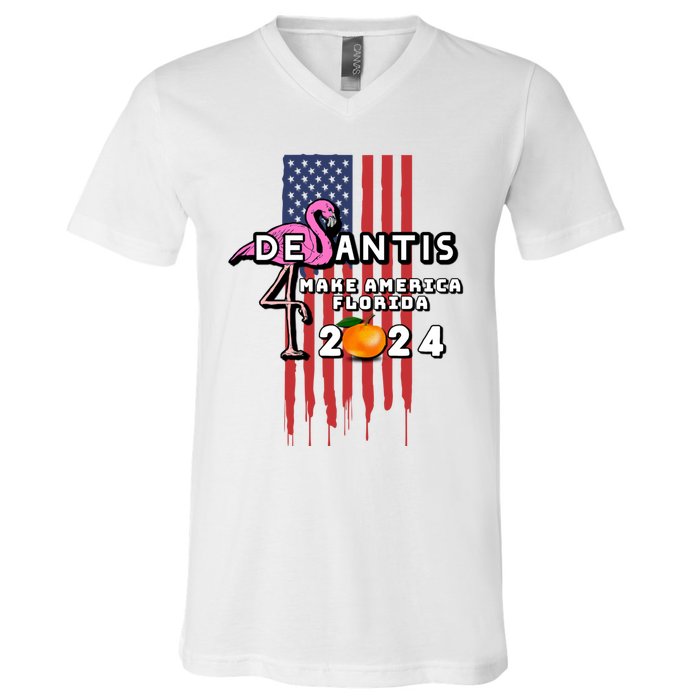 Desantis 2024 Make America Florida V-Neck T-Shirt