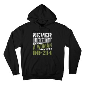 DD 214 Never Underestimate A Woman With DD214 Veteran Hoodie