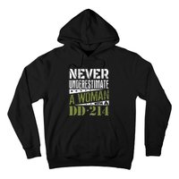 DD 214 Never Underestimate A Woman With DD214 Veteran Hoodie