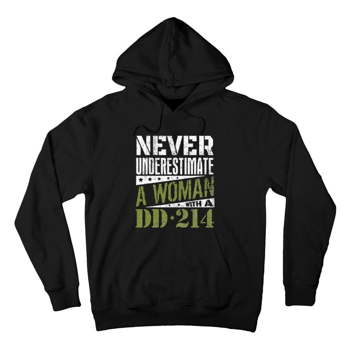 DD 214 Never Underestimate A Woman With DD214 Veteran Hoodie