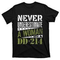 DD 214 Never Underestimate A Woman With DD214 Veteran T-Shirt