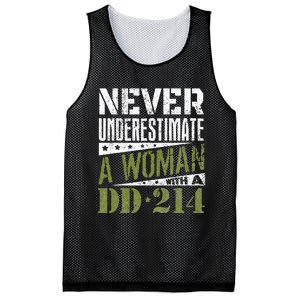 DD 214 Never Underestimate A Woman With DD214 Veteran Mesh Reversible Basketball Jersey Tank