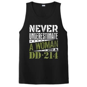 DD 214 Never Underestimate A Woman With DD214 Veteran PosiCharge Competitor Tank