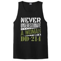 DD 214 Never Underestimate A Woman With DD214 Veteran PosiCharge Competitor Tank