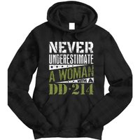 DD 214 Never Underestimate A Woman With DD214 Veteran Tie Dye Hoodie