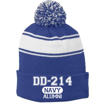 Dd 214 Navy Alumni Stripe Pom Pom Beanie