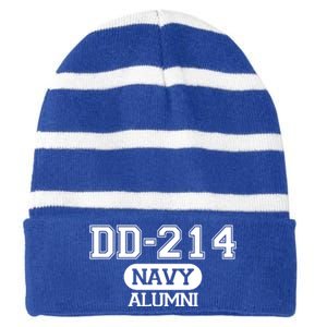 Dd 214 Navy Alumni Striped Beanie with Solid Band