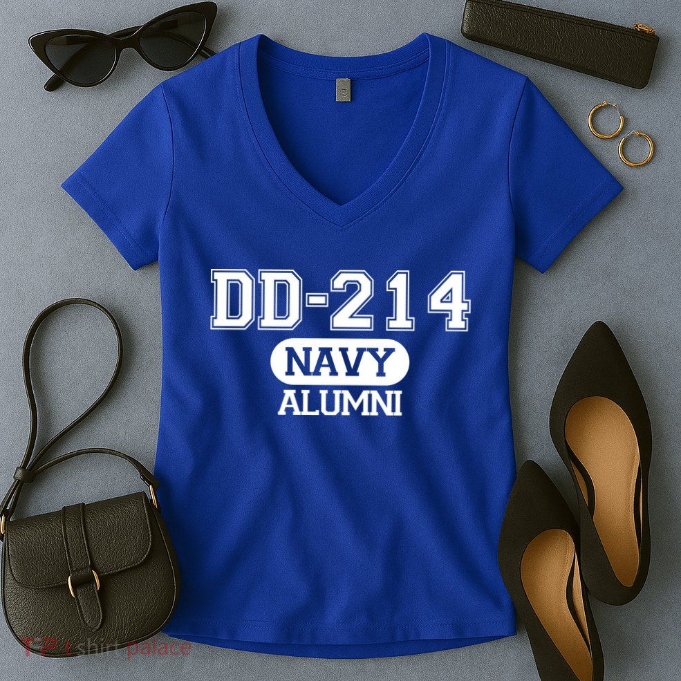Dd 214 Navy Alumni Women's V-Neck T-Shirt