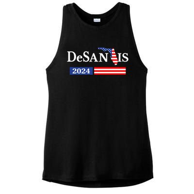 Desantis 2024 President American Flag Usa Flag Ron Desantis Meaningful Gift Ladies PosiCharge Tri-Blend Wicking Tank