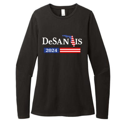 Desantis 2024 President American Flag Usa Flag Ron Desantis Meaningful Gift Womens CVC Long Sleeve Shirt