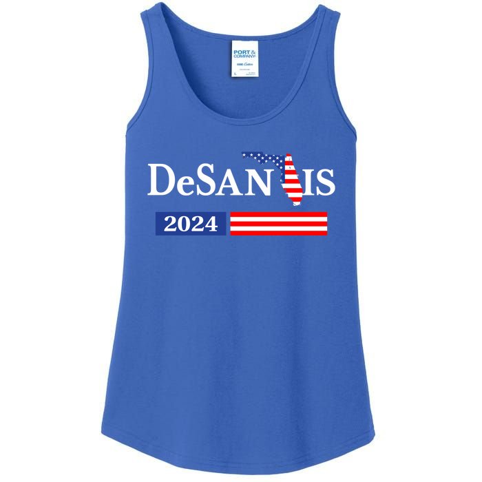 Desantis 2024 President American Flag Usa Flag Ron Desantis Meaningful Gift Ladies Essential Tank