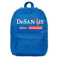 Desantis 2024 President American Flag Usa Flag Ron Desantis Meaningful Gift 16 in Basic Backpack