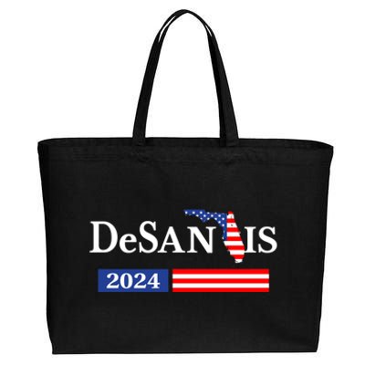 Desantis 2024 President American Flag Usa Flag Ron Desantis Meaningful Gift Cotton Canvas Jumbo Tote