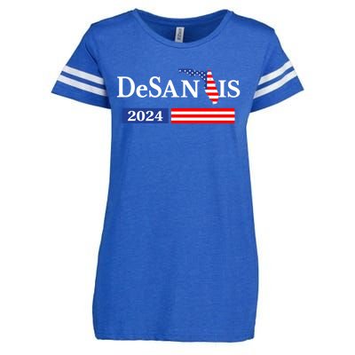 Desantis 2024 President American Flag Usa Flag Ron Desantis Meaningful Gift Enza Ladies Jersey Football T-Shirt