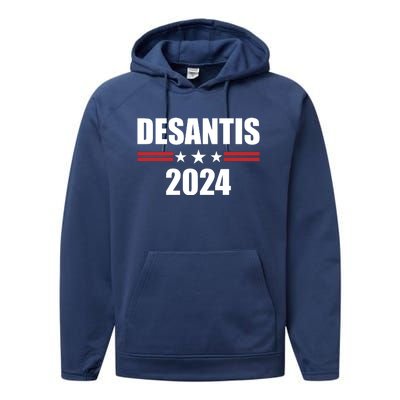 Desantis 2024 Ron Desantis 2024 Presidential Election Desantis For President Performance Fleece Hoodie