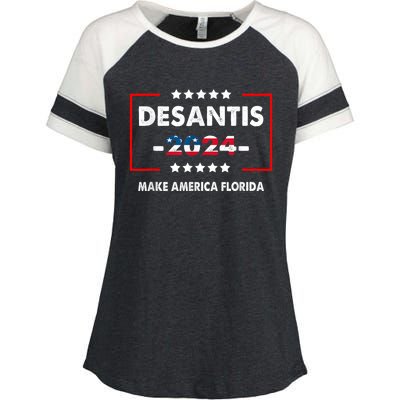 DeSantis 2024 Ron DeSantis For President 2024 Election Enza Ladies Jersey Colorblock Tee