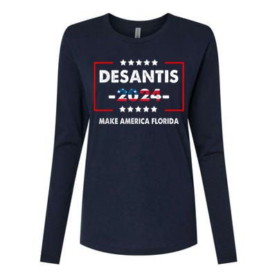 DeSantis 2024 Ron DeSantis For President 2024 Election Womens Cotton Relaxed Long Sleeve T-Shirt