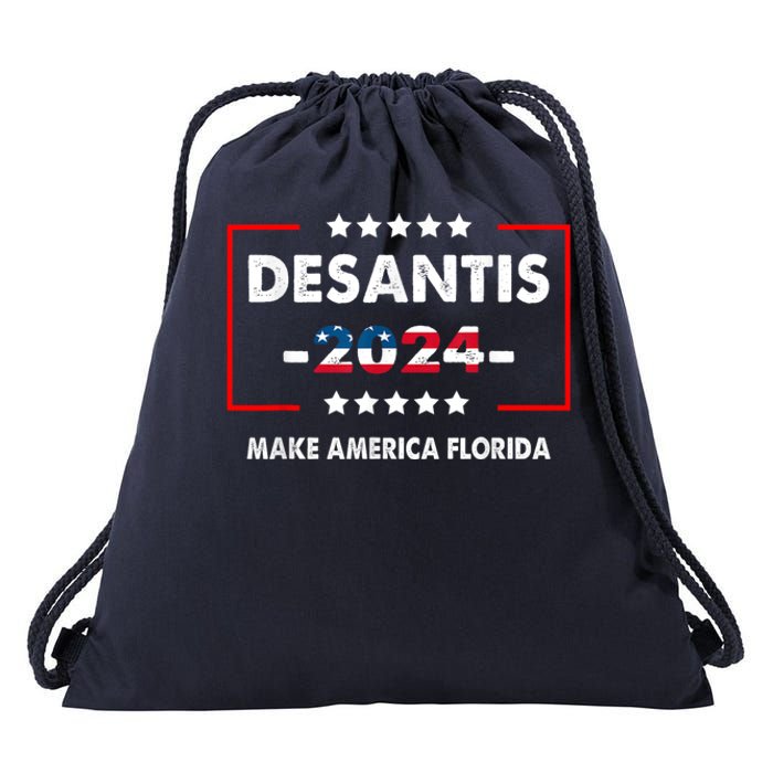 DeSantis 2024 Ron DeSantis For President 2024 Election Drawstring Bag