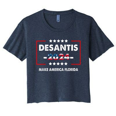 DeSantis 2024 Ron DeSantis For President 2024 Election Women's Crop Top Tee