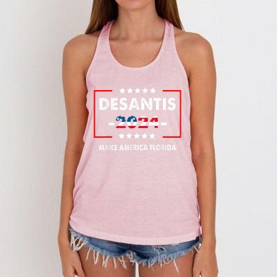 DeSantis 2024 Ron DeSantis For President 2024 Election Women's Knotted Racerback Tank