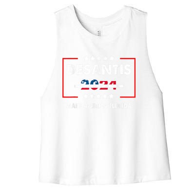 DeSantis 2024 Ron DeSantis For President 2024 Election Women's Racerback Cropped Tank