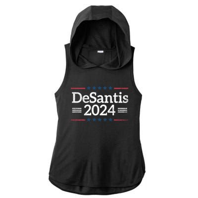 Desantis 2024 Retro Vintage Make America Florida Ladies PosiCharge Tri-Blend Wicking Draft Hoodie Tank