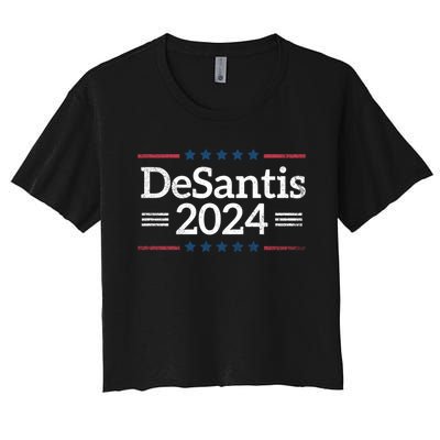 Desantis 2024 Retro Vintage Make America Florida Women's Crop Top Tee