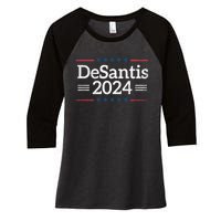 Desantis 2024 Retro Vintage Make America Florida Women's Tri-Blend 3/4-Sleeve Raglan Shirt