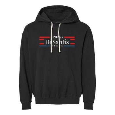 Desantis 2024 Retro Vintage Make America Florida Garment-Dyed Fleece Hoodie