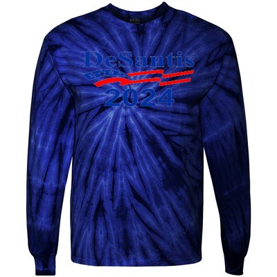 Desantis 2024 Retro Vintage Make America Florida Tie-Dye Long Sleeve Shirt