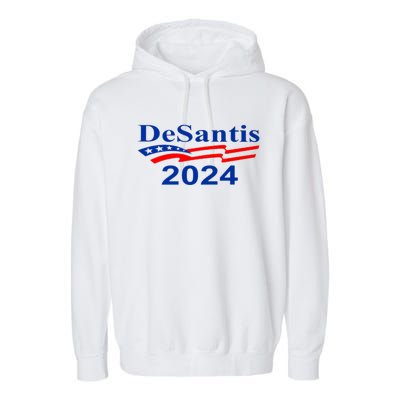 Desantis 2024 Retro Vintage Make America Florida Garment-Dyed Fleece Hoodie