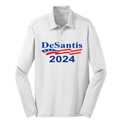 Desantis 2024 Retro Vintage Make America Florida Silk Touch Performance Long Sleeve Polo