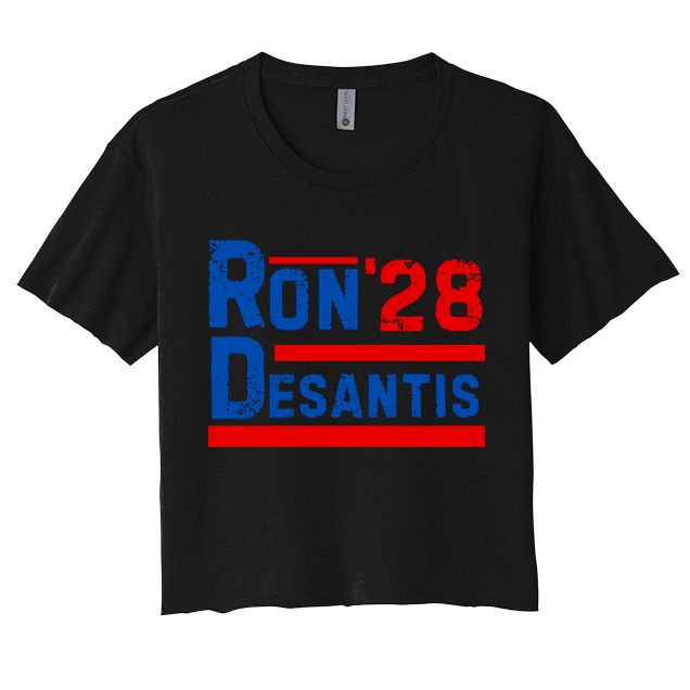 Desantis 2028 Ron Desantis 2028 President Election Retro Women's Crop Top Tee